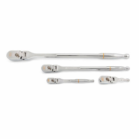 GEARWRENCH 4-Piece 120XP Flex Head Ratchet Set 1/4", 3/8", 1/2" Drive Chrome Finish with EVA Tray