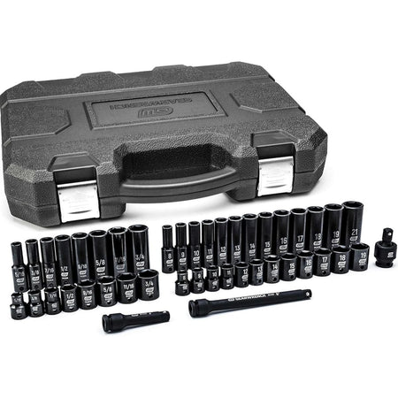 GEARWRENCH 44 Pc. 3/8" Drive 6 Point Standard & Deep Impact SAE/Metric Socket Set with case and extensions.