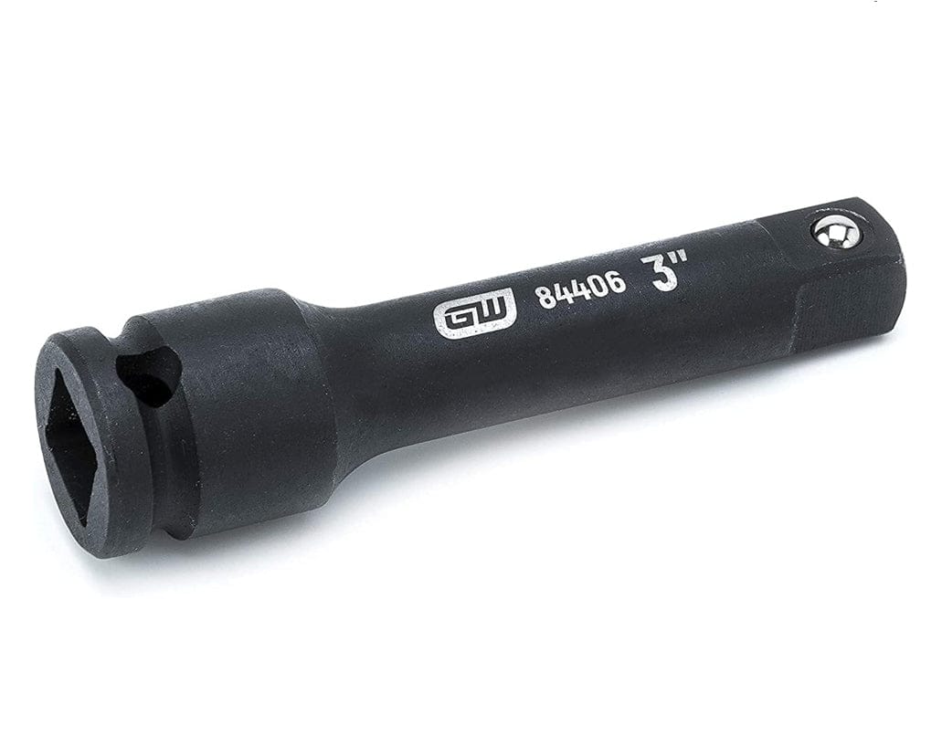 A studio shot of the GEARWRENCH 3/8-inch drive 3-inch impact extension, model 84406, isolated on a white background.