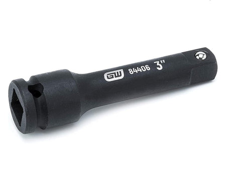 A studio shot of the GEARWRENCH 3/8-inch drive 3-inch impact extension, model 84406, isolated on a white background.