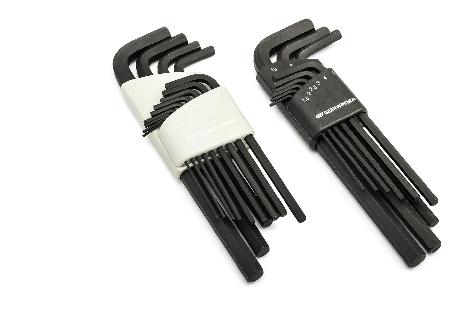 GEARWRENCH 44-Piece SAE and Metric Hex Key Set with White and Black Holders for Easy Tool Organization