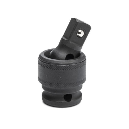 A close-up view of the GEARWRENCH 1/2 inch drive impact universal joint, highlighting the swivel flex design and durable Chrome Molybdenum construction for accessing fasteners at difficult angles.