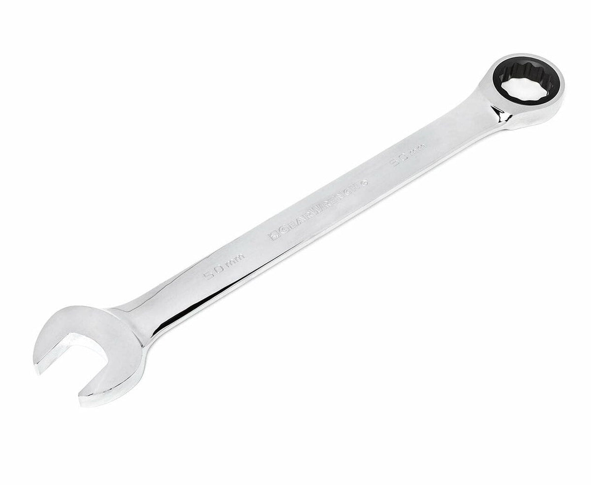 13 mm combination wrench with open-end and box-end design. Chrome-plated steel construction with engraved size marking. Used for turning fasteners in automotive, mechanical, and general maintenance tasks.