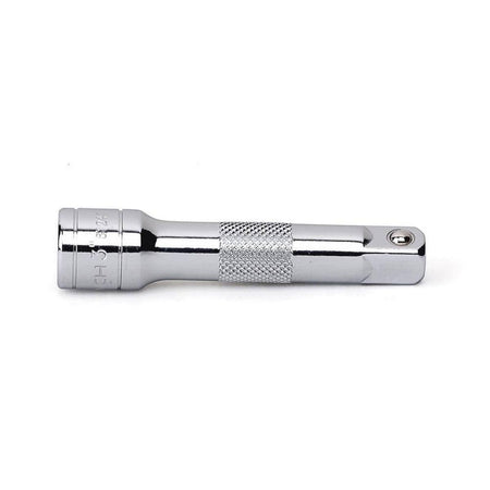 A front view of a GEARWRENCH 3/8-inch drive standard extension bar, illustrating the precision-machined drive end and durable alloy steel construction optimized for professional torque applications.