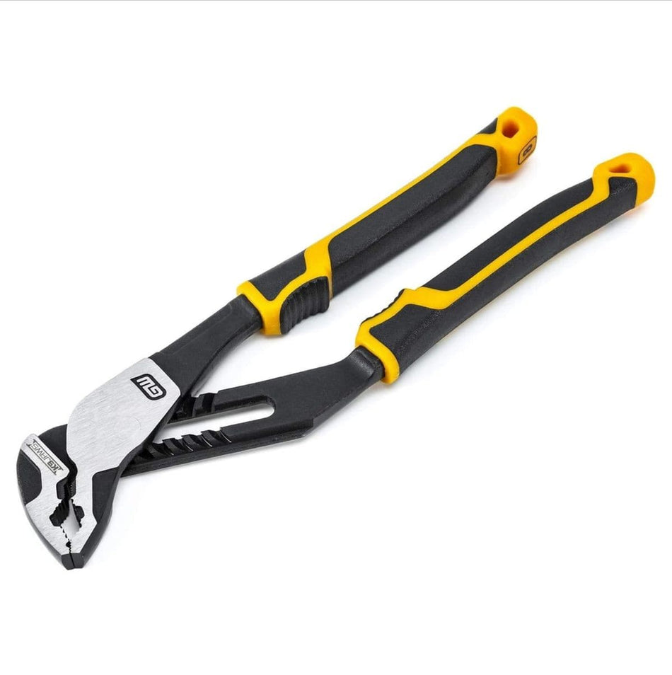 GEARWRENCH 82168C 8-inch PITBULL K9 V-Jaw tongue and groove pliers with high-leverage alloy steel construction and professional dual-material handles.