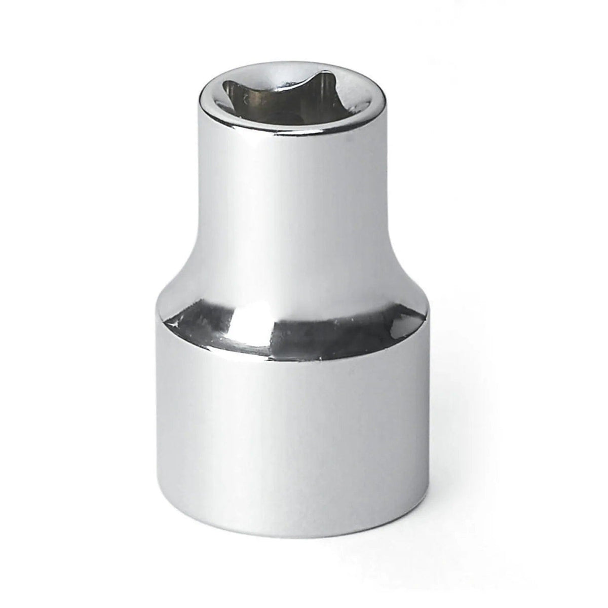 Side view of a GEARWRENCH chrome adapter compatible with the 3/8-inch drive Pass-Thru ratchet system for increased versatility in professional threading applications.
