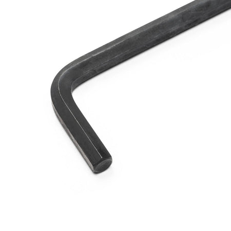 Close-up profile of a GEARWRENCH alloy steel metric hex key showcasing the uniform L-shaped long arm design for maximum torque and reach in automotive repair.