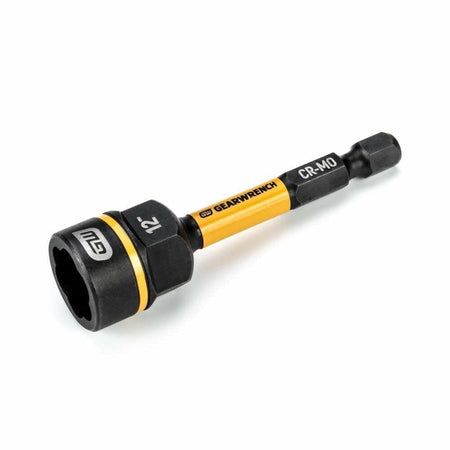 A studio photo of the GEARWRENCH 86184 12mm Bolt Biter impact nut extractor and driver, showing its 1/4-inch hex shank.