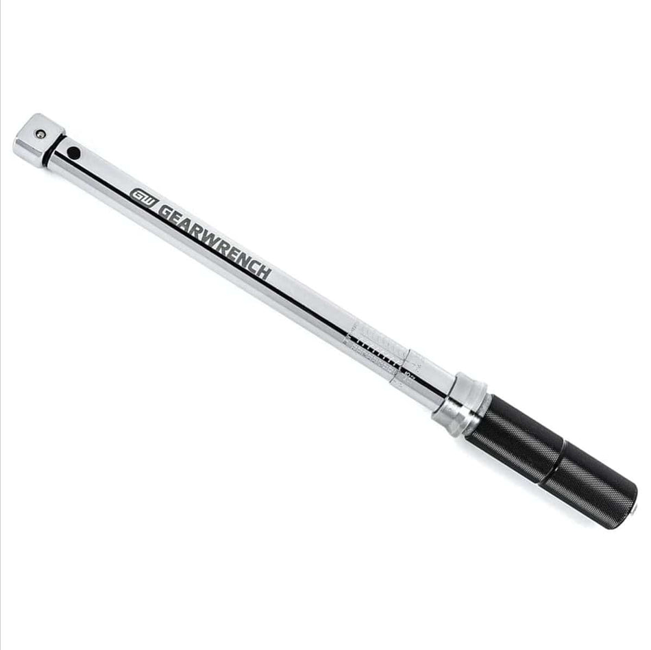 A full-length studio photo of the GEARWRENCH 89472 interchangeable head torque wrench against a white background.