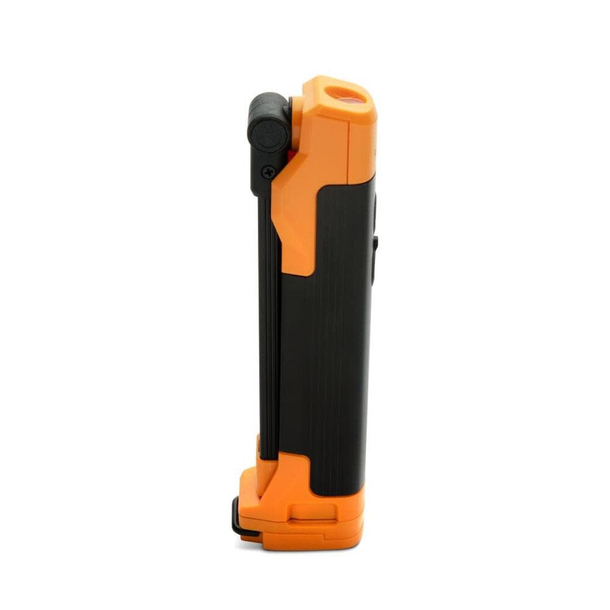 Side profile of the GEARWRENCH flex head light in its fully folded position for compact storage and use as a standard handheld flashlight.