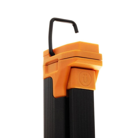 Close-up of the integrated hang hook on the GEARWRENCH GWFL105, providing versatile hands-free mounting options for automotive and shop use.