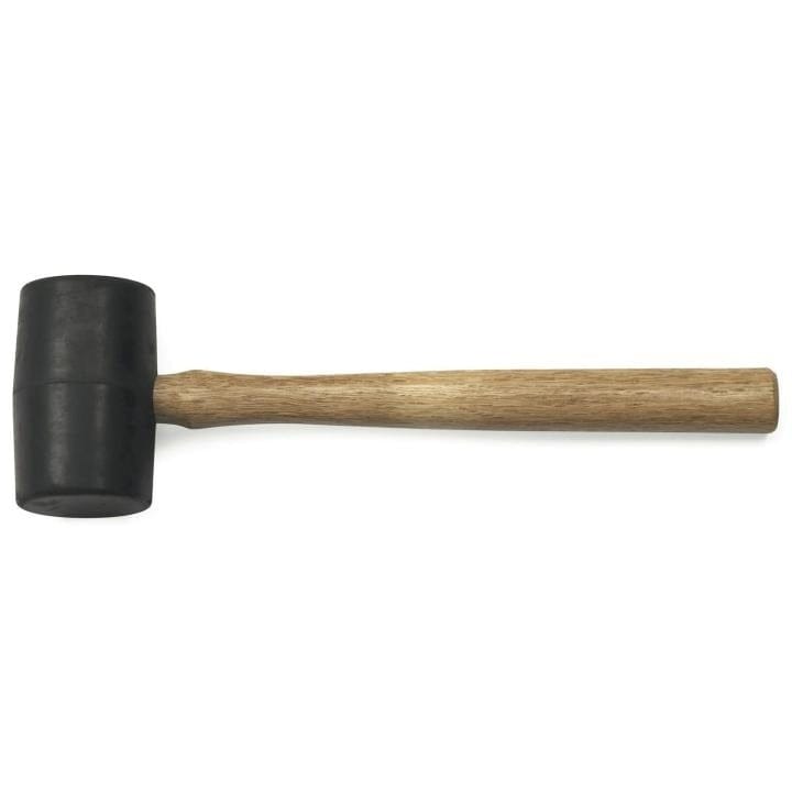 Side view of the GearWrench 16 ounce rubber mallet with a black non-marring head and hickory wood handle.