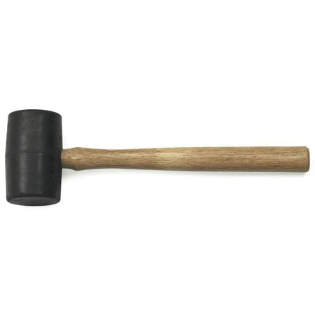 Side view of the GearWrench 16 ounce rubber mallet with a black non-marring head and hickory wood handle.