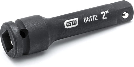 Close-up of a GearWrench 1/4 inch drive 4 inch impact extension bar showing the black finish and laser-etched markings.