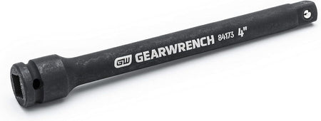 Close-up of a GearWrench 1/4 inch drive 6 inch impact extension bar showing the black manganese phosphate finish.