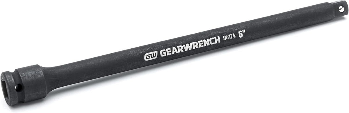 Close-up of a GearWrench 1/4 inch drive universal joint impact socket showing the flexible neck design and laser-etched part number.