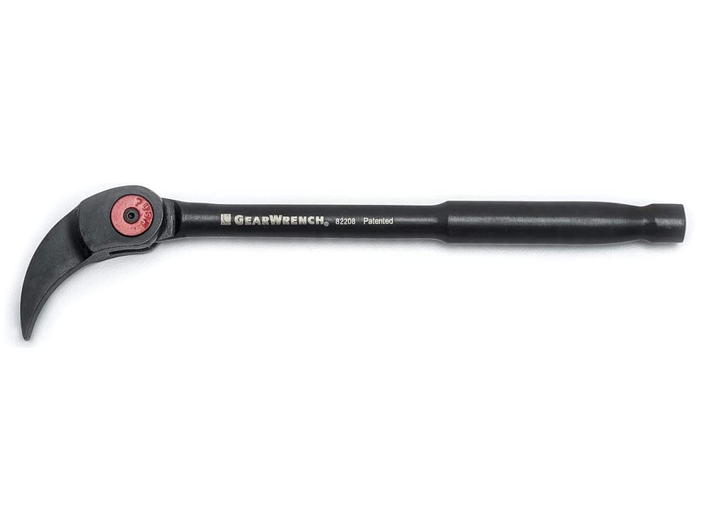 Studio view of the compact 8-inch indexing pry bar lying flat.
