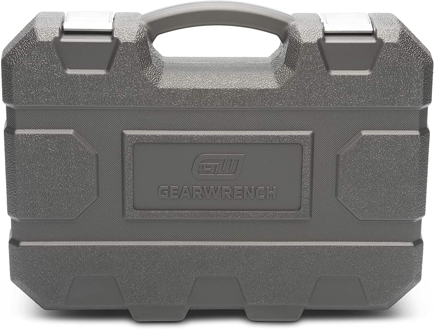 The closed, heavy-duty black storage case for the GearWrench 89092 51-piece impact socket set, featuring the embossed GearWrench logo on the front.