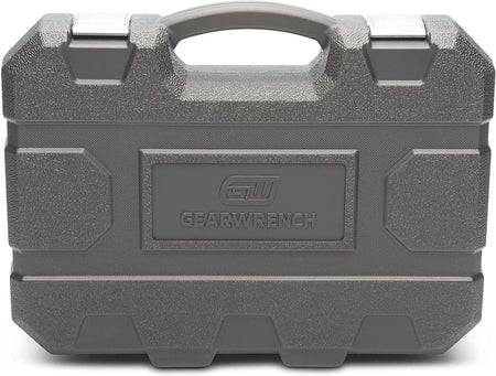 The closed, heavy-duty black storage case for the GearWrench 89092 51-piece impact socket set, featuring the embossed GearWrench logo on the front.