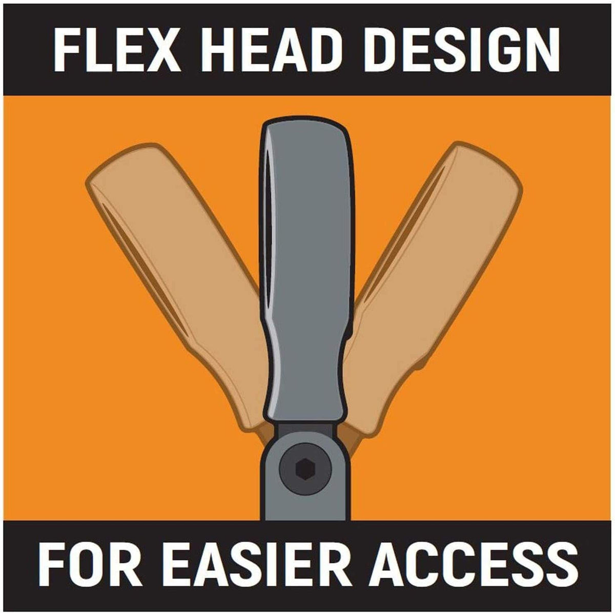 Technical graphic illustrating off-corner loading technology where force is applied to the flats of the fastener to reduce rounding.