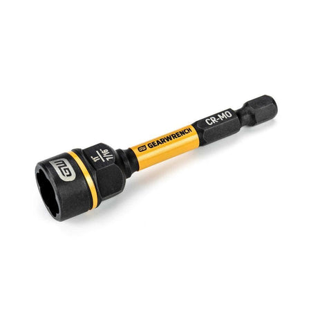 GEARWRENCH 86182 Bolt Biter nut extractor showing 11mm and 7/16-inch dual-size markings with a 1/4-inch hex power shank.