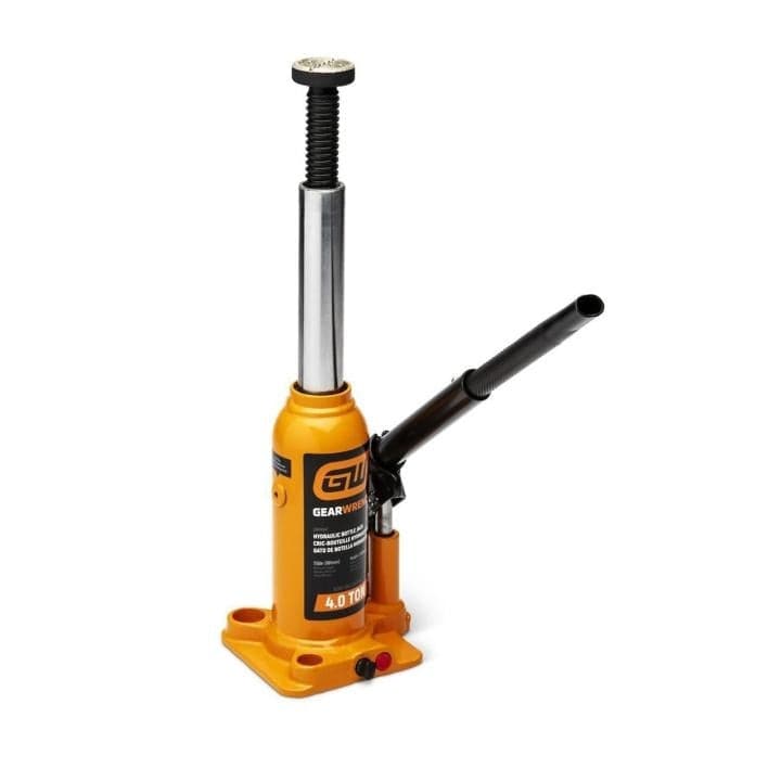 Gearwrench 4 Ton Heavy-Duty Hydraulic Bottle Jack Manual Steel Lift Tool for Auto Repair and Industrial Use