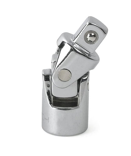 Close-up of a chrome GearWrench 1/4 inch drive universal joint socket adapter showing the flexible swivel joint.