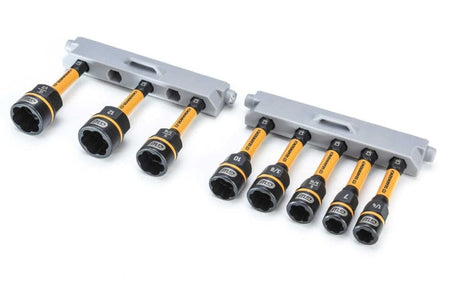 The complete 8-piece GEARWRENCH Bolt Biter nut extractor driver set, model 86170, organized in the two included gray storage rails.