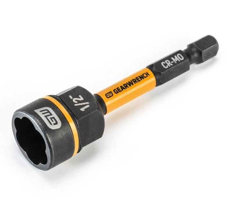 A close-up three-quarter view of the 1/2-inch GEARWRENCH Bolt Biter nut extractor driver, model 86170, isolated on a white background.