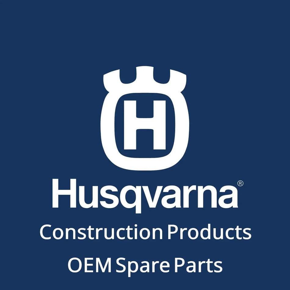 Dark blue background featuring the Husqvarna logo—a white crown-shaped emblem with an “H” inside—above the text “Husqvarna Construction Products OEM Spare Parts.” This image represents official branding for Husqvarna’s construction equipment and genuine replacement parts.