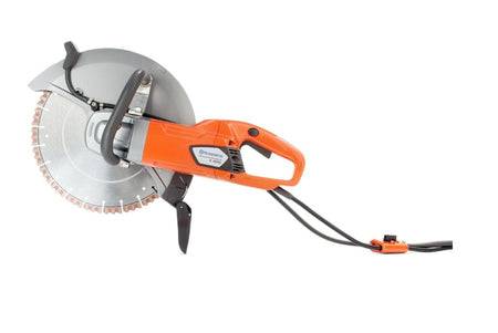 Husqvarna K 4000 electric power cutter with 14 inch blade, ergonomic grip, and visible model branding.