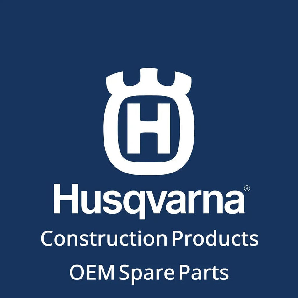 Dark blue Husqvarna branding image with white crown logo and text reading “Husqvarna Construction Products OEM Spare Parts”; used for product identification and brand representation.