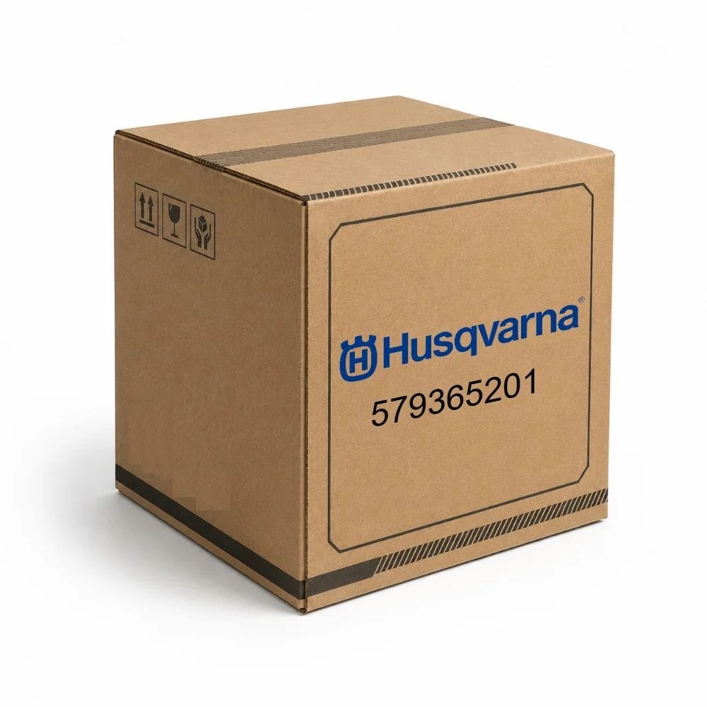 Husqvarna 579365201 genuine OEM engine oil filter factory box for power cutter and construction equipment maintenance.