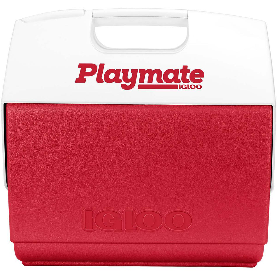 Igloo Playmate Elite 16 Quart Personal Cooler 30 Can Capacity Iconic Tent Top Design Red and White Hard Sided Ice Chest for Lunch Work and Outdoors