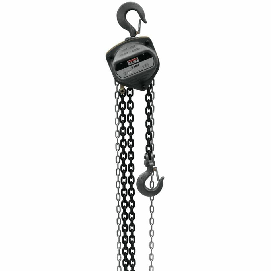 Chain hoist with a digital display on a white background
