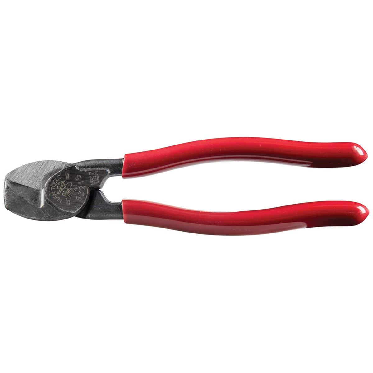A technical view of the 63215 cable cutter in a closed position, highlighting the streamlined industrial design and the robust hot-riveted joint that ensures smooth action without handle wobble.