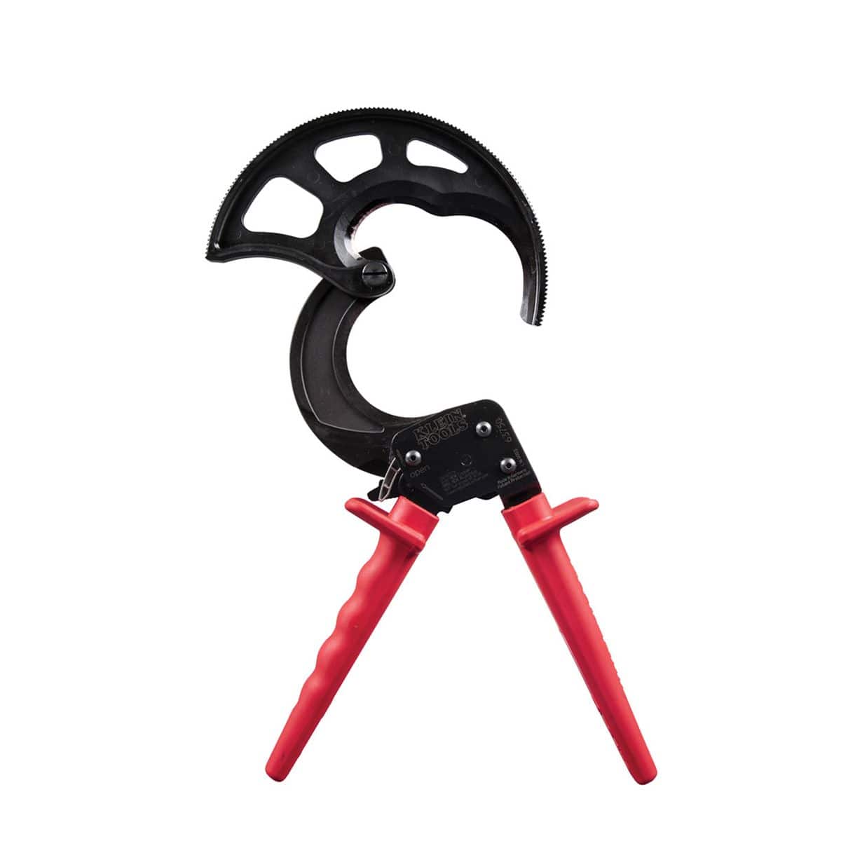 A technical view of the 63750 with the jaws in an open position, demonstrating the high-leverage mechanical advantage and the precision-ground hardened steel blades optimized for soft metal shearing.