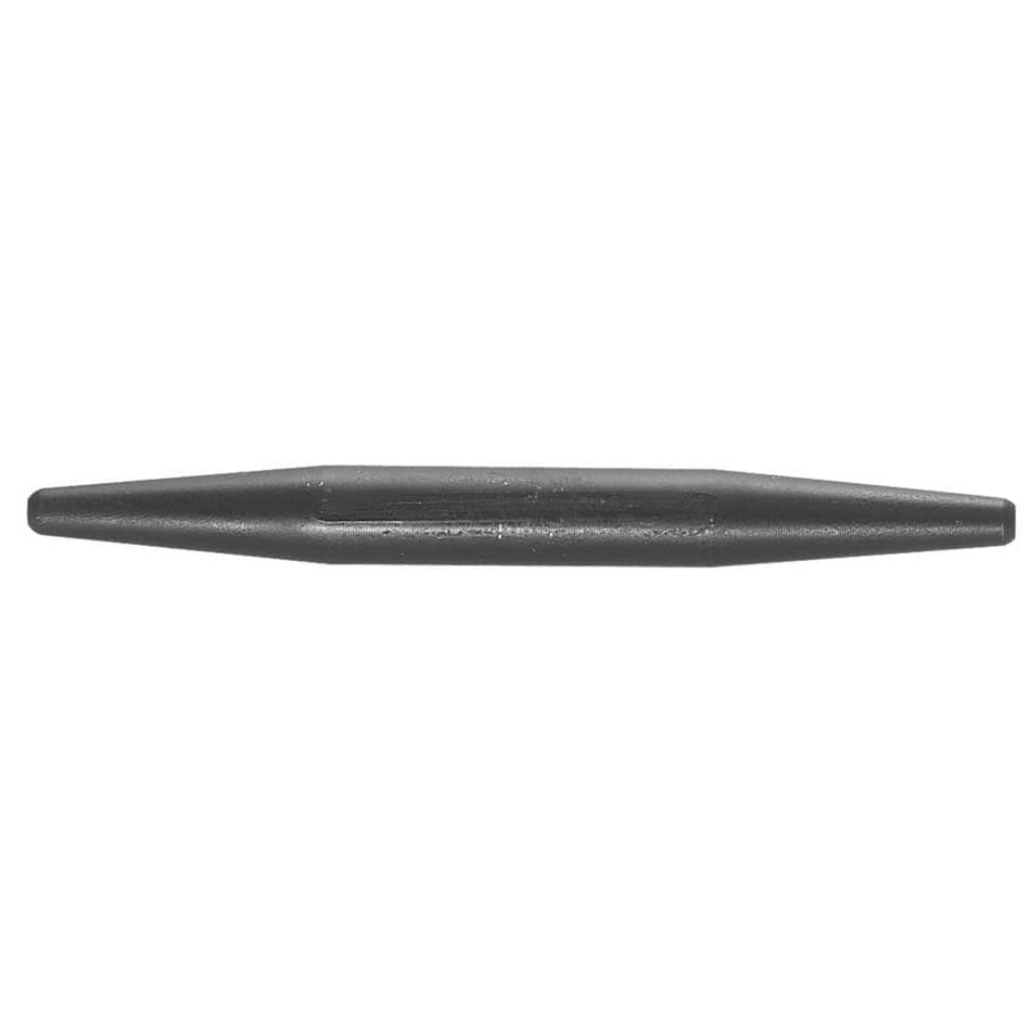 Klein 3261 barrel-type drift pin forged from 8640 alloy steel featuring a 13/16-inch body taper to align structural steel beam bolt holes.