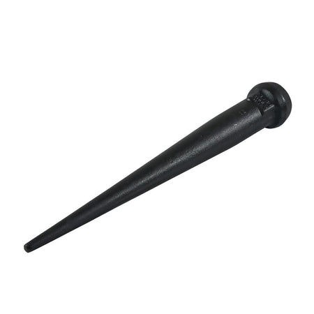 Profile view of the Klein 3256 alloy steel bull pin showing the gradual taper from the 1/4-inch point to the enlarged 1-1/16-inch body.