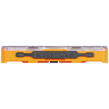 Front profile view of the closed Klein MODbox storage case highlighting the durable latching lid mechanism and side locking tabs.
