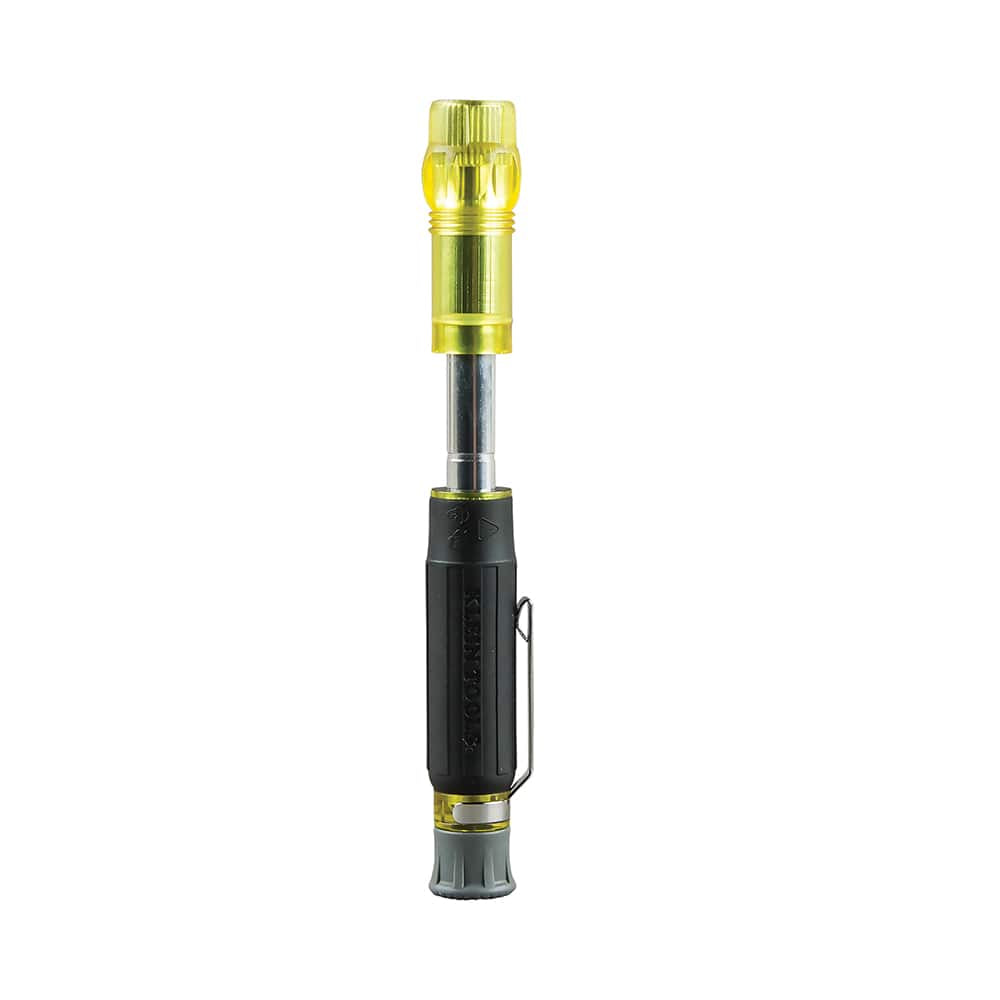Klein Tools 32614 electronics driver with sliding protective collar extended, safely hiding the bit tip for pocket transport.