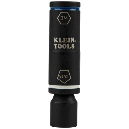 Klein 66080 flip socket reversed on its 1/2-inch drive extension adapter to engage 3/4-inch hex lag bolts.