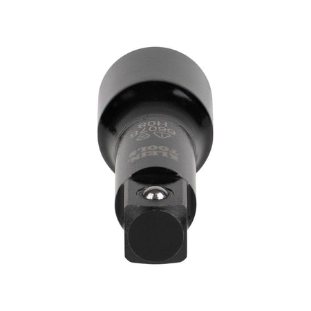 Direct top-down view of the 1/2-inch square male drive anvil on the Klein 66078 4140 alloy steel flip socket adapter.