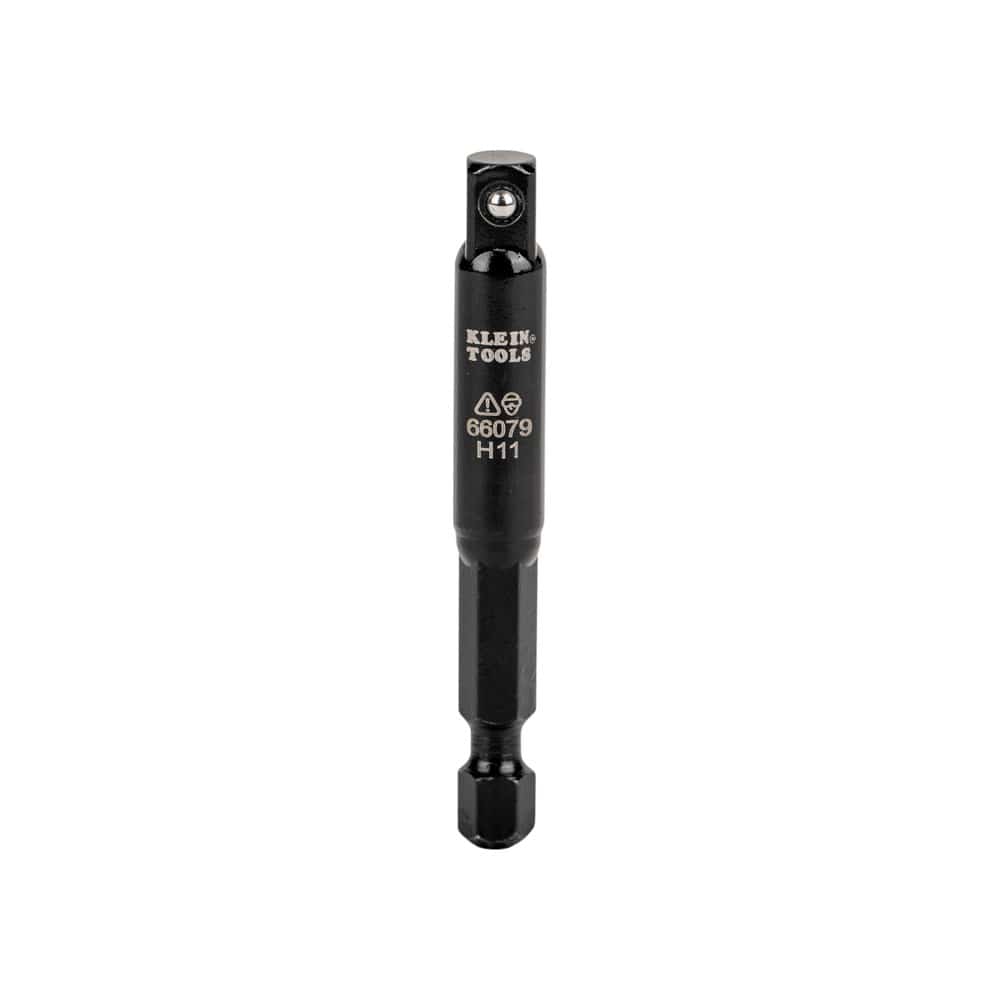Klein 66079 small 3-inch flip adapter forged from 4140 steel showing laser-etched model markings and top ball detent.