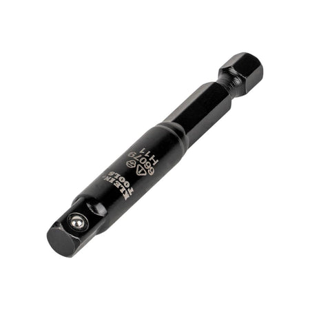 Side profile of the 3-inch Klein 66079 small flip impact socket adapter showing protective black oxide coating.