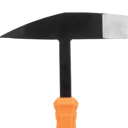Klein Tools H80612 Welder’s Chipping Hammer featuring an orange heat‑resistant handle and black steel chisel‑point head designed for slag removal and masonry or metalworking applications.