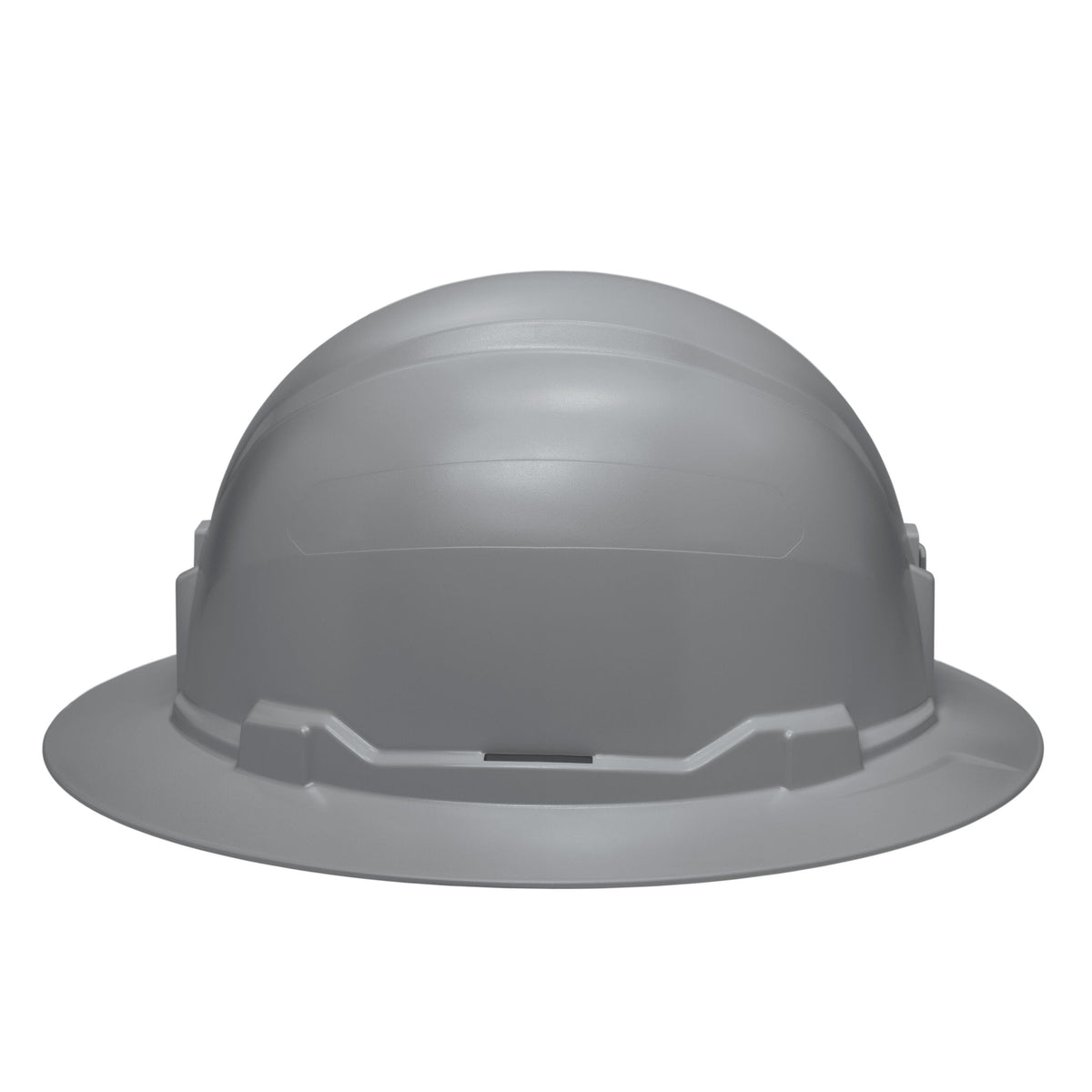 Side profile of the Klein 60863BR gray non-vented hard hat displaying the solid PC/ABS shell engineered for 20kV electrical dielectric isolation.