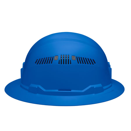 Close-up profile of the sliding side ventilation shutters on the Klein 60871BR hard hat engineered for temperature regulation and airflow.