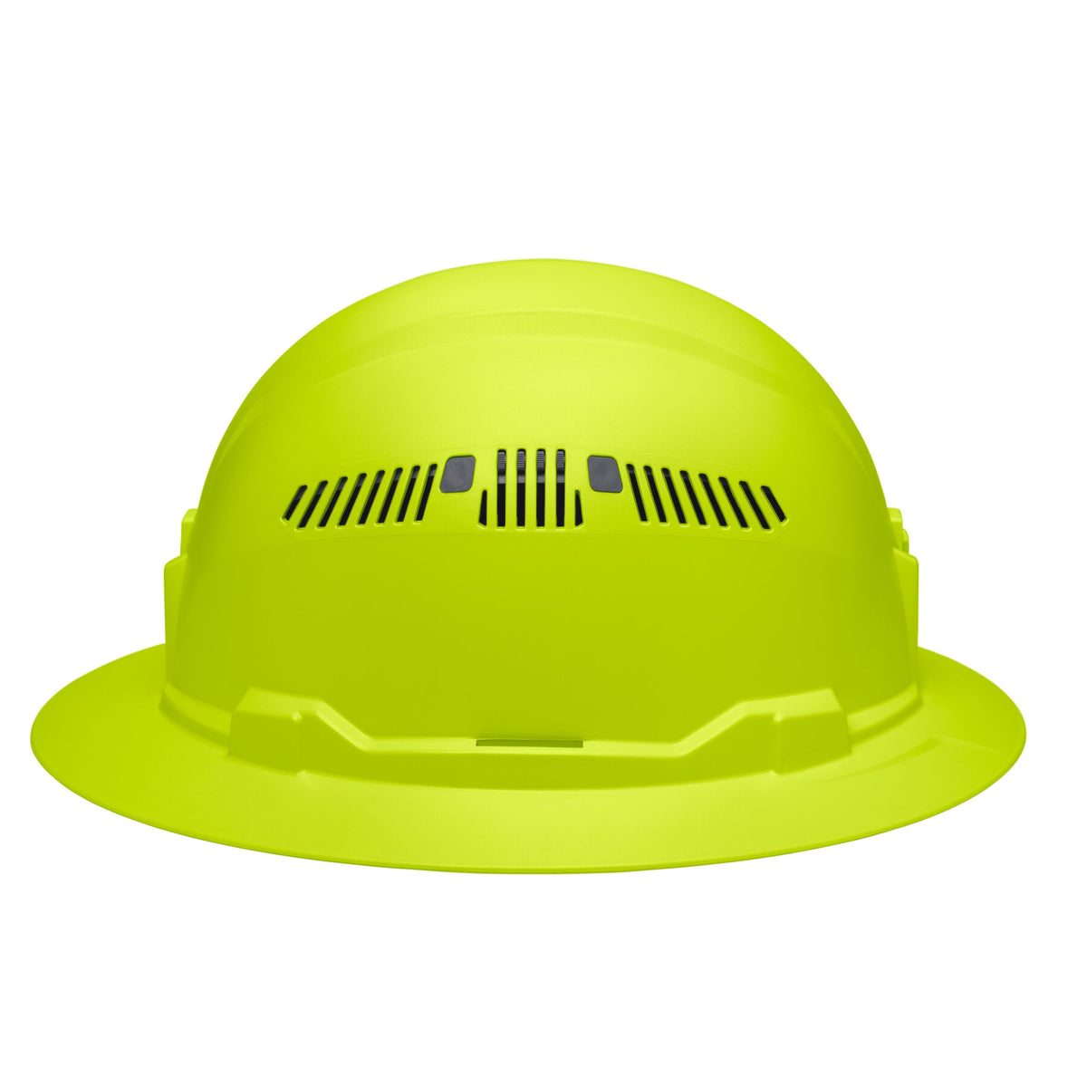 Close-up profile of the sliding side ventilation shutters on the Klein 60911 hard hat engineered for temperature regulation and airflow.