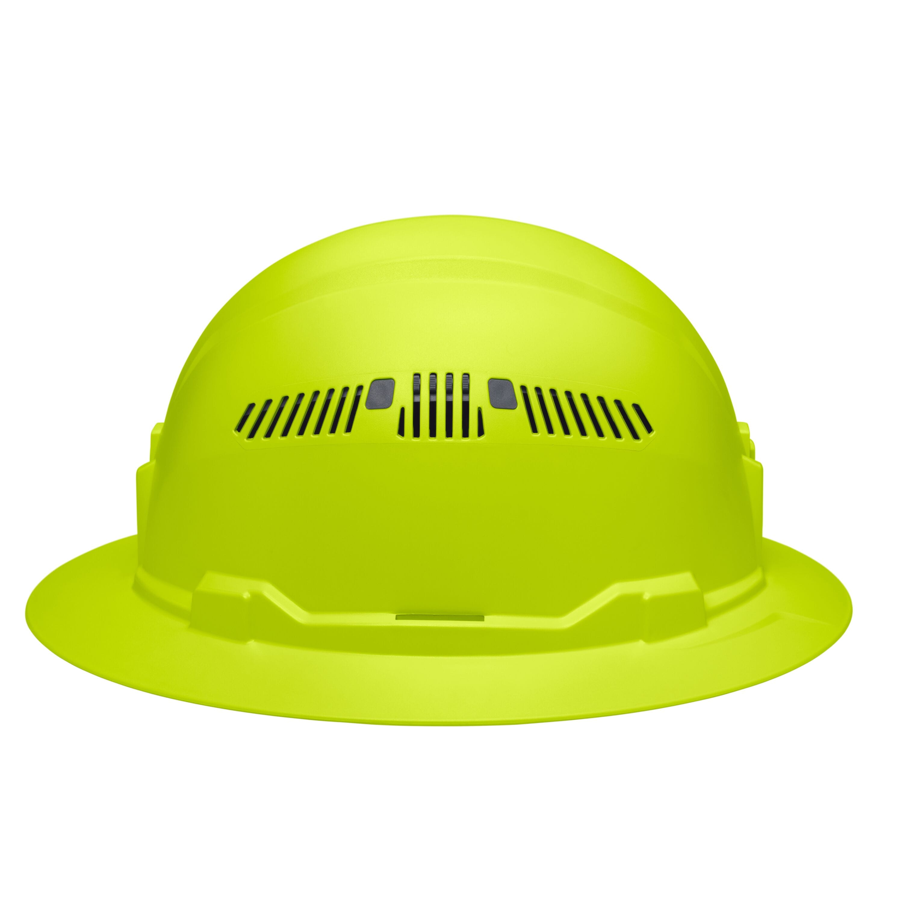 Close-up profile of the sliding side ventilation shutters on the Klein 60911 hard hat engineered for temperature regulation and airflow.